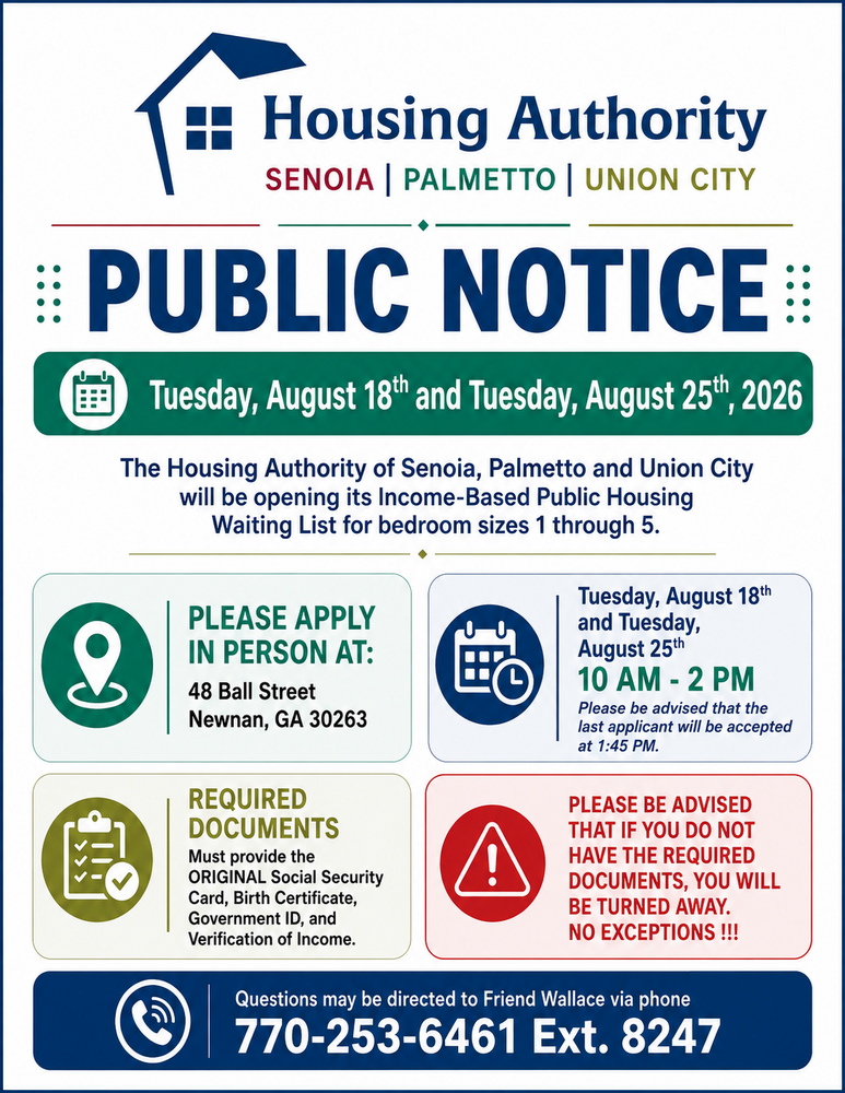 Flyer for Housing Authority of SPU Waitlist Opening. All information as listed below.